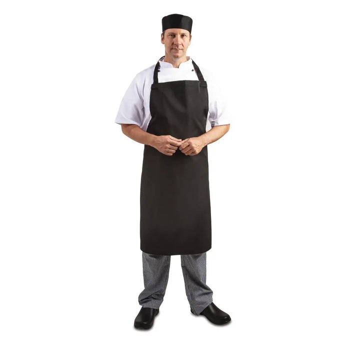 Whites Bib Apron Black - Pack of 5  Aprons