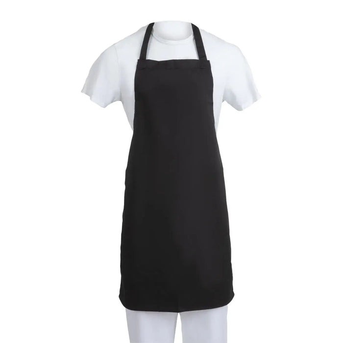 Whites Bib Apron Black - Pack of 5  Aprons