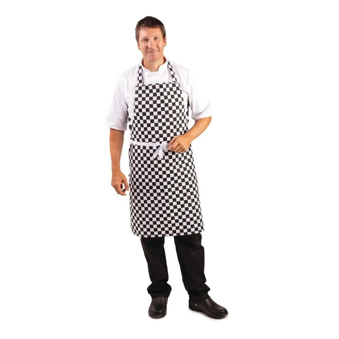Whites Bib Apron Black & White Check Extra Large  Aprons