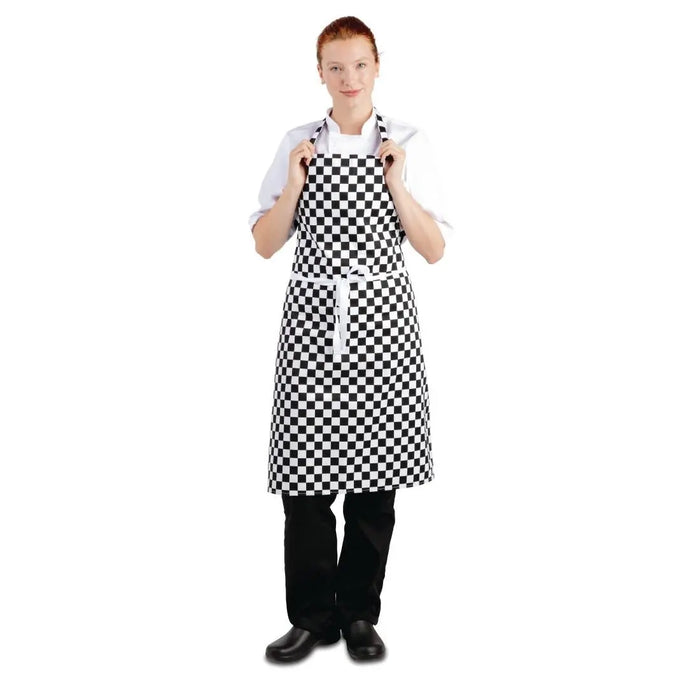 Whites Bib Apron Black & White Check Extra Large  Aprons