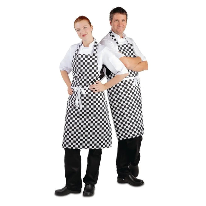 Whites Bib Apron Black & White Check Extra Large  Aprons