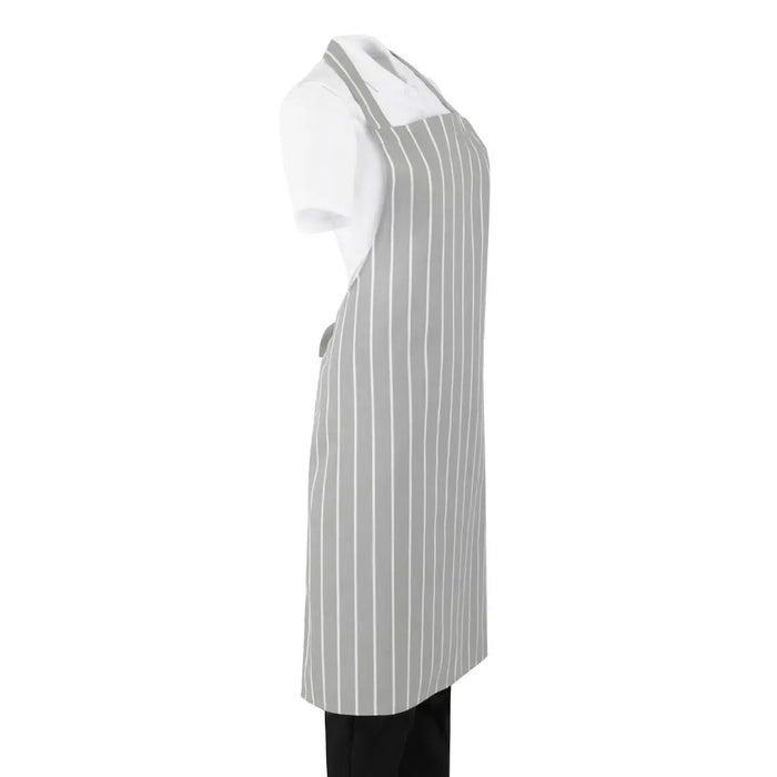 Whites Bib Apron Grey/White Butchers Stripe  Aprons