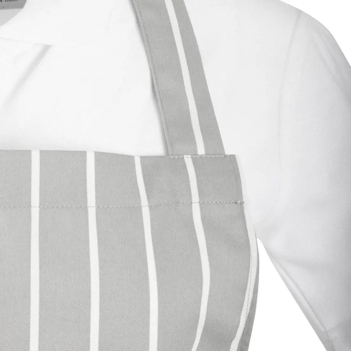 Whites Bib Apron Grey/White Butchers Stripe  Aprons