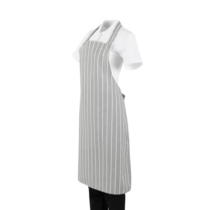 Whites Bib Apron Grey/White Butchers Stripe  Aprons