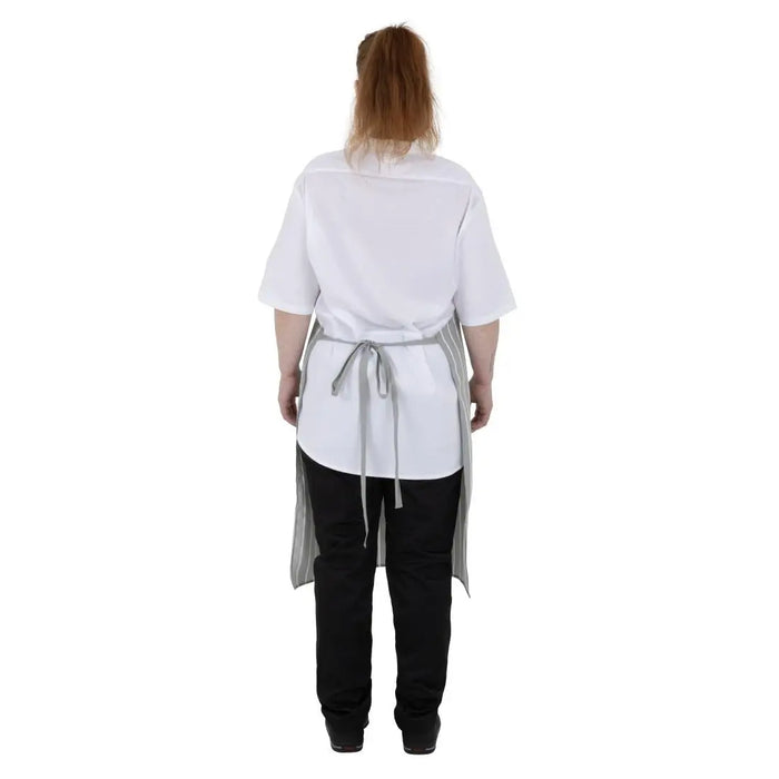 Whites Bib Apron Grey/White Butchers Stripe  Aprons