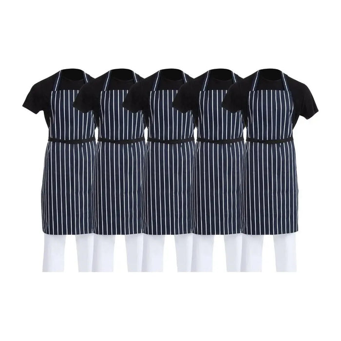 Whites Butcher’s Apron Navy Stripe – Pack of 5  Aprons