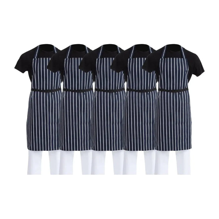 Whites Butcher’s Apron Navy Stripe – Pack of 5 - SA820 - Simply Hospitality NZ