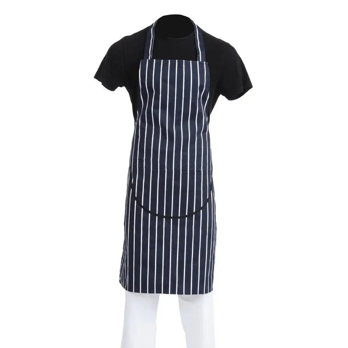 Whites Butcher’s Apron Navy Stripe with Pocket  Aprons