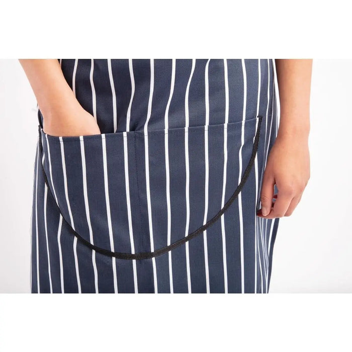 Whites Butcher’s Apron Navy Stripe with Pocket  Aprons