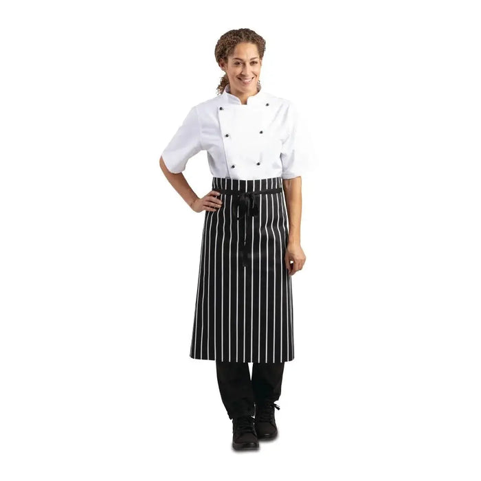 Whites Butcher’s Half Waist Apron Black/White Stripe  Aprons