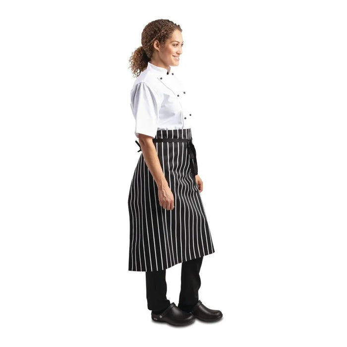 Whites Butcher’s Half Waist Apron Black/White Stripe  Aprons