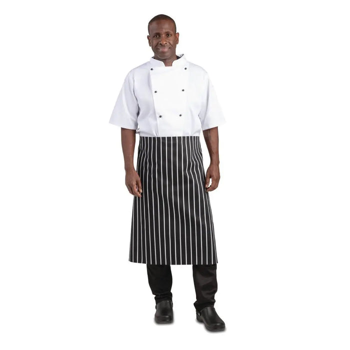 Whites Butcher’s Half Waist Apron Black/White Stripe  Aprons
