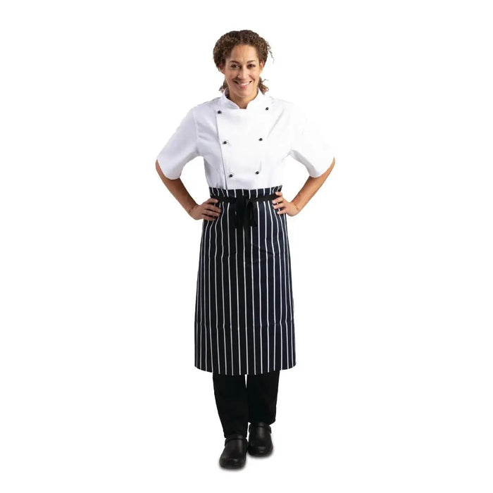 Whites Butcher’s Stripe Waist Apron Navy/White  Aprons