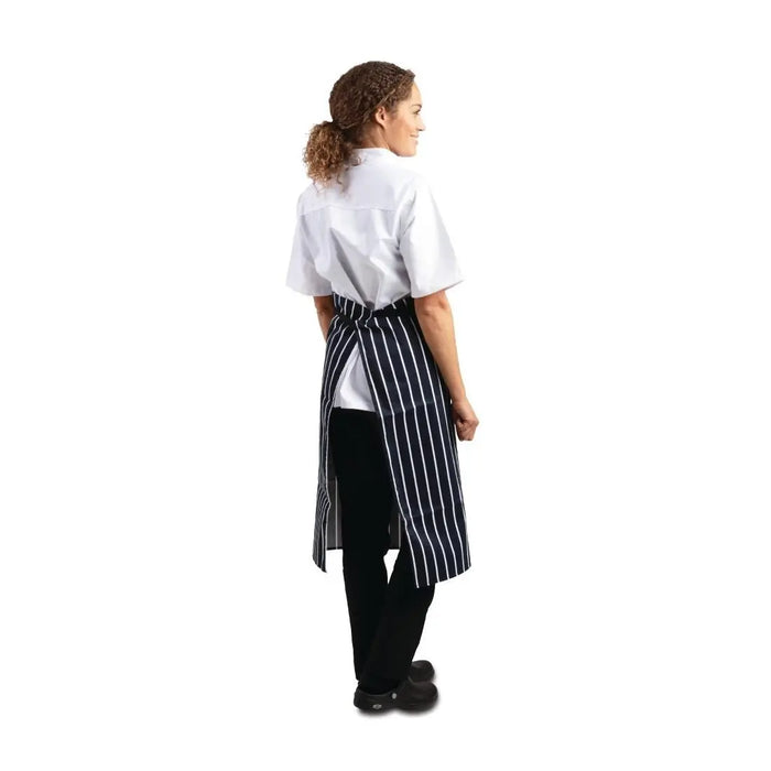 Whites Butcher’s Stripe Waist Apron Navy/White  Aprons