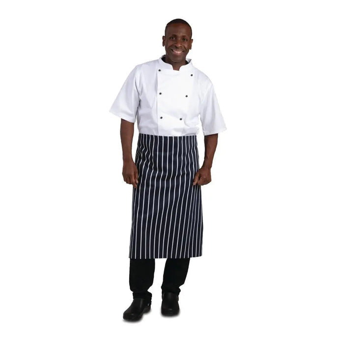 Whites Butcher’s Stripe Waist Apron Navy/White  Aprons