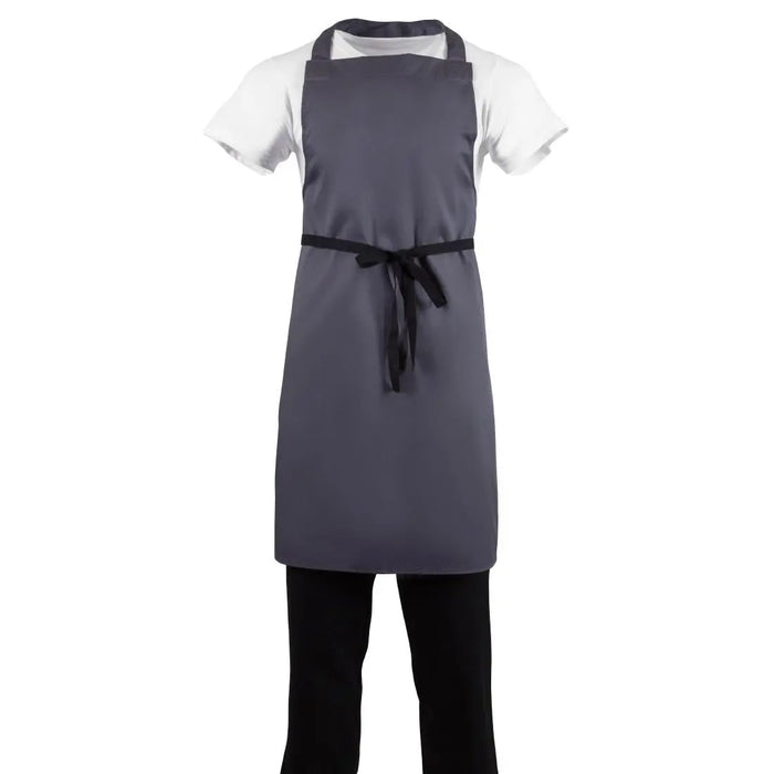 Whites Polycotton Bib Apron Charcoal - B426 - Simply Hospitality NZ