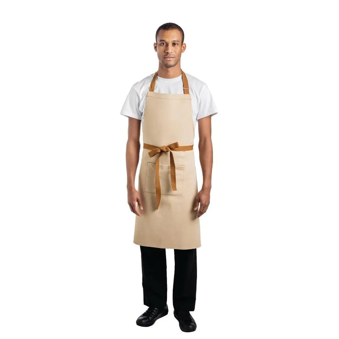 Whites Southside Bib Apron Khaki Beige - B982 - Simply Hospitality NZ
