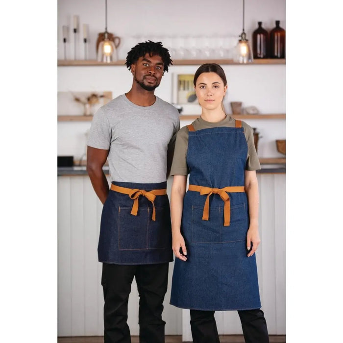 Whites Southside X-Cross Back Apron Blue Denim
