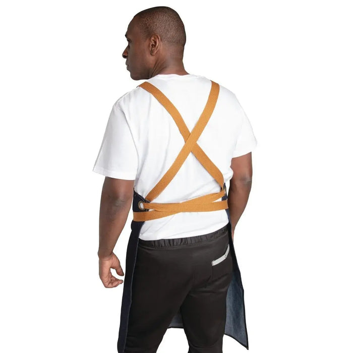 Whites Southside X-Cross Back Apron Blue Denim