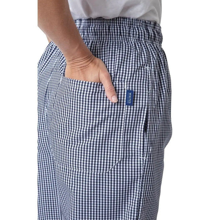 Whites Unisex Vegas Checkered Chef Pants Blue/White  Chef Pants
