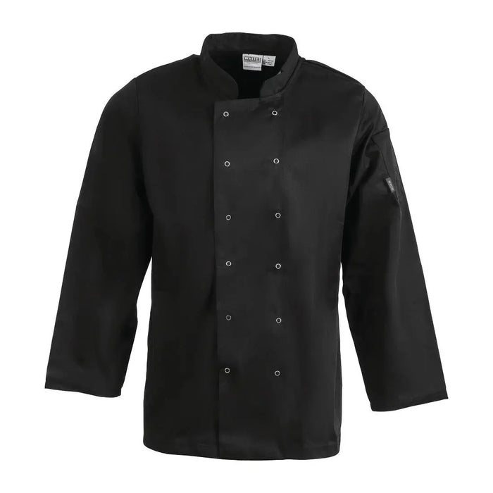 Whites Vegas Unisex Chef Jacket Long Sleeve Black  Chef Jackets and Shirts