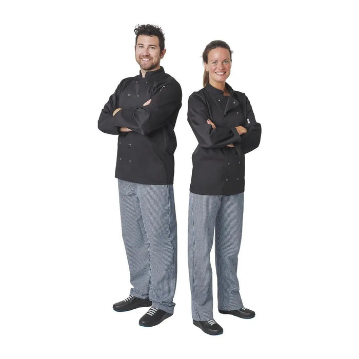 Whites Vegas Unisex Chef Jacket Long Sleeve Black  Chef Jackets and Shirts