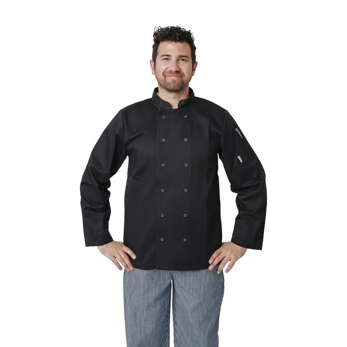Whites Vegas Unisex Chef Jacket Long Sleeve Black  Chef Jackets and Shirts