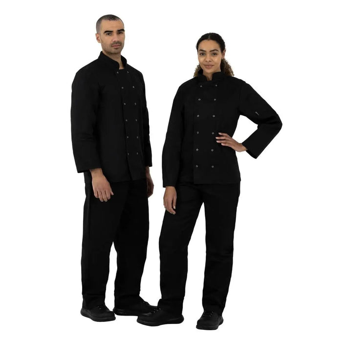 Whites Vegas Unisex Chef Jacket Long Sleeve Black  Chef Jackets and Shirts