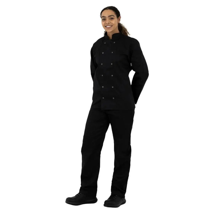 Whites Vegas Unisex Chef Jacket Long Sleeve Black
