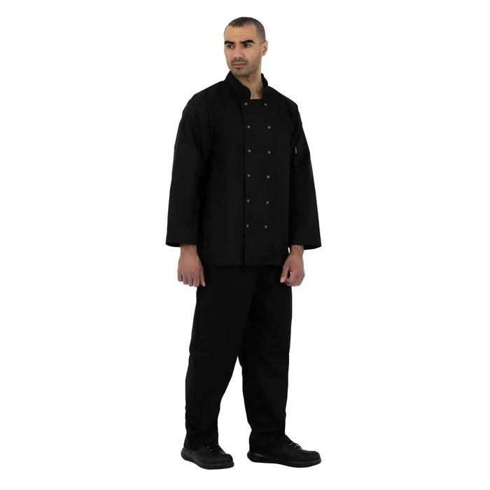 Whites Vegas Unisex Chef Jacket Long Sleeve Black  Chef Jackets and Shirts