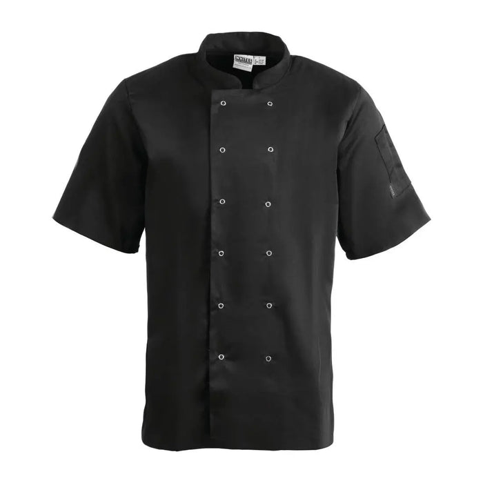 Whites Vegas Unisex Chef Jacket Short Sleeve Black