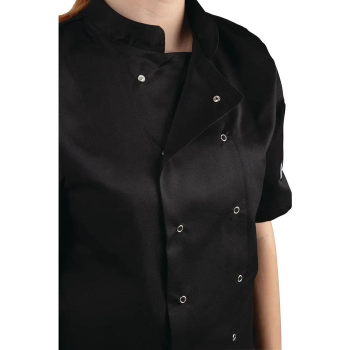 Whites Vegas Unisex Chef Jacket Short Sleeve Black  Chef Jackets and Shirts