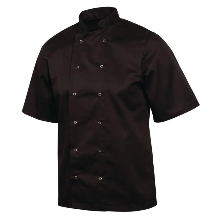 Whites Vegas Unisex Chef Jacket Short Sleeve Black