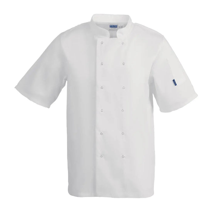 Whites Vegas Unisex Chef Jacket Short Sleeve White - A211-XS - Simply Hospitality NZ