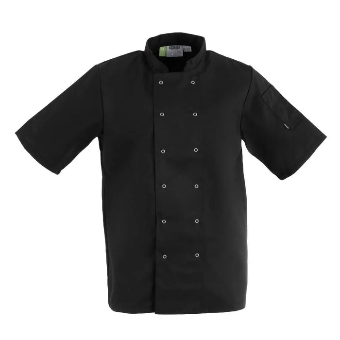 Whites Vegas Unisex Chef Jackets Short Sleeve Black - F027 - Simply Hospitality NZ