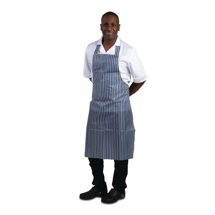 Whites Waterproof Bib Apron Blue Stripe  Aprons