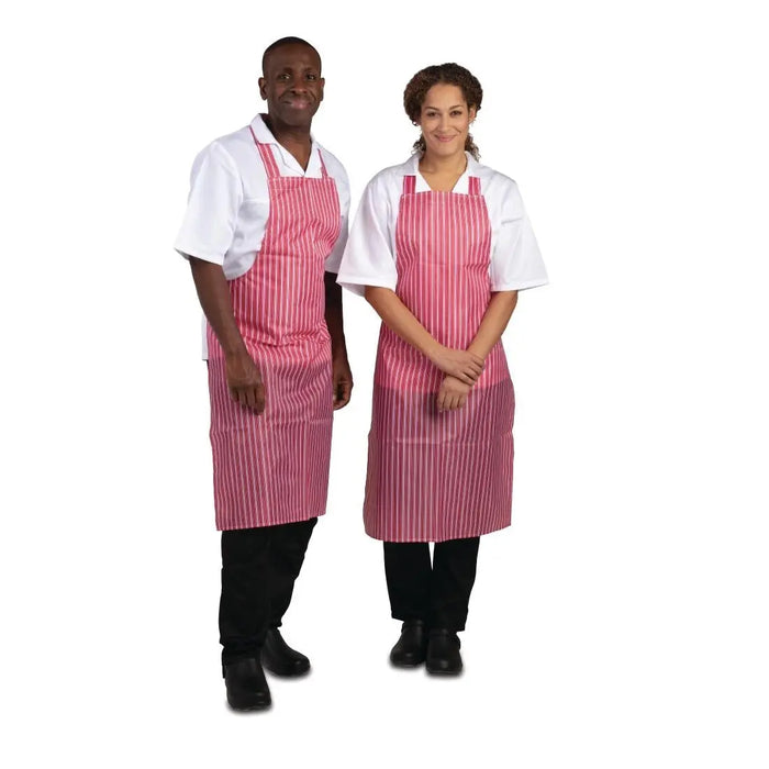 Whites Waterproof Bib Apron Red Stripe  Aprons
