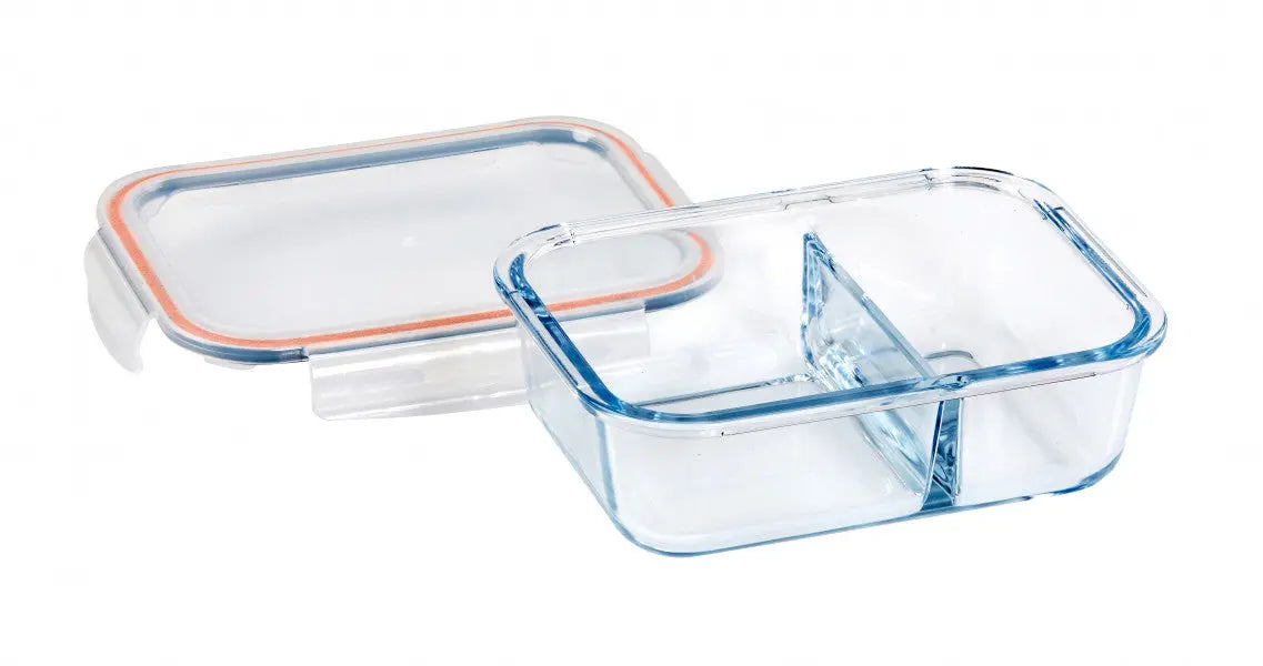 Wiltshire Rectangle Glass Container with 2 Dividers 930ml  Meal Storage