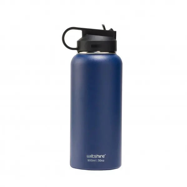 Wiltshire Stainless Steel Bottle Navy 900ml  Drink Bottles