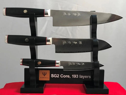 Yaxell Super GOU Ypsilon Japanese Damascus 3 Pce Set 193 Layers  Knife Sets