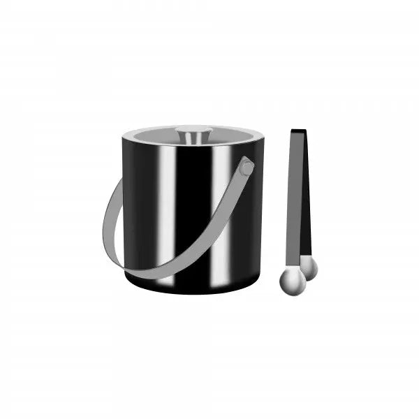 Zanzi Double Wall Ice Bucket with Tongs Gunmetal  Ice Buckets