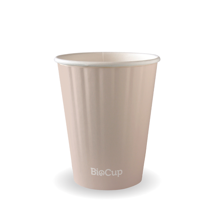 BioPak Stone Aqueous Double Wall Hot BioCups – 390ml - 12oz – 90mm rim
