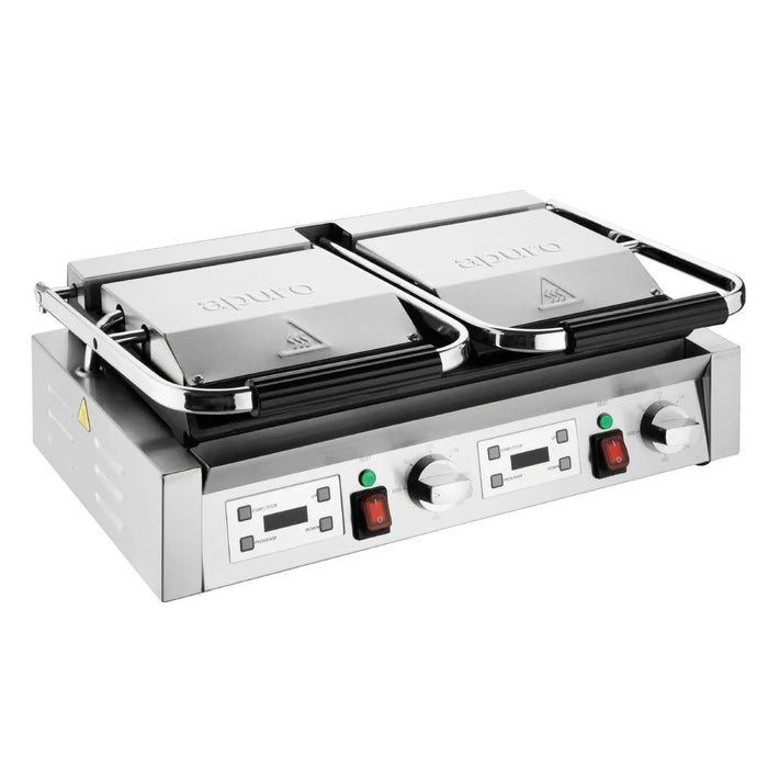Apuro Double Contact Grill Flat Plates with Timer - CU610-A - Simply Hospitality NZ