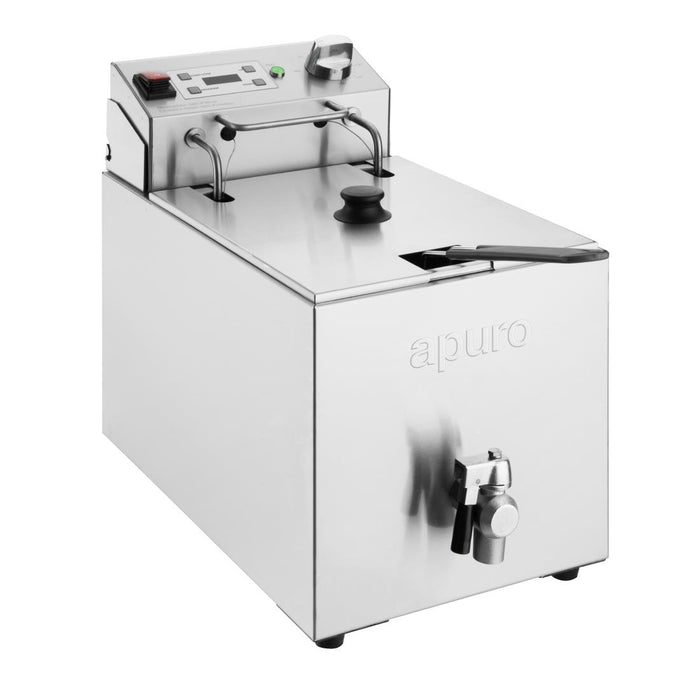 Apuro Single Tank Electric Fryer with Timer 8Ltr - CU620-A - Simply Hospitality NZ