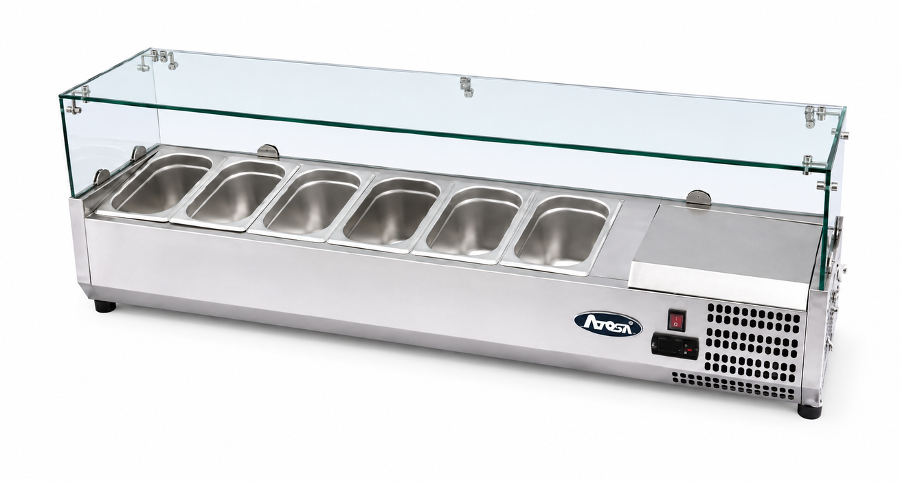 Atosa ESL3882 1415mm countertop salad bar for 6 x GN 1/3 pans - Simply Hospitality NZ