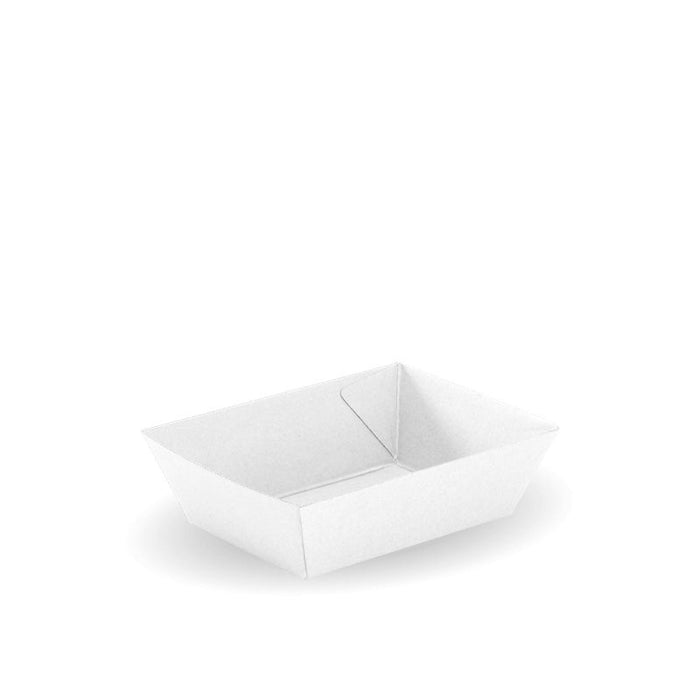 BioPak BioBoard Fluted Food Trays – BioBoard White Tray #1