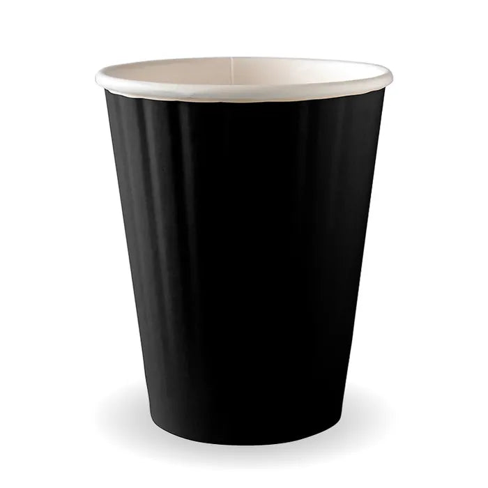 BioPak Black Aqueous Double Wall Hot BioCups