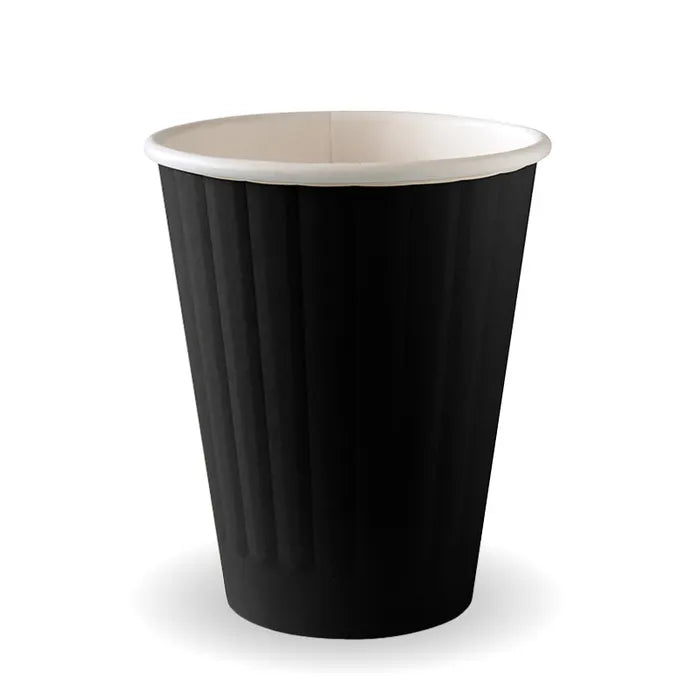 BioPak Black Aqueous Double Wall Hot BioCups