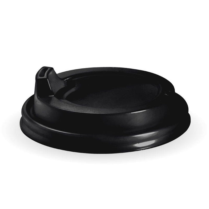BioPak PS Hot Cup Lids – 90mm – Sipper – Black