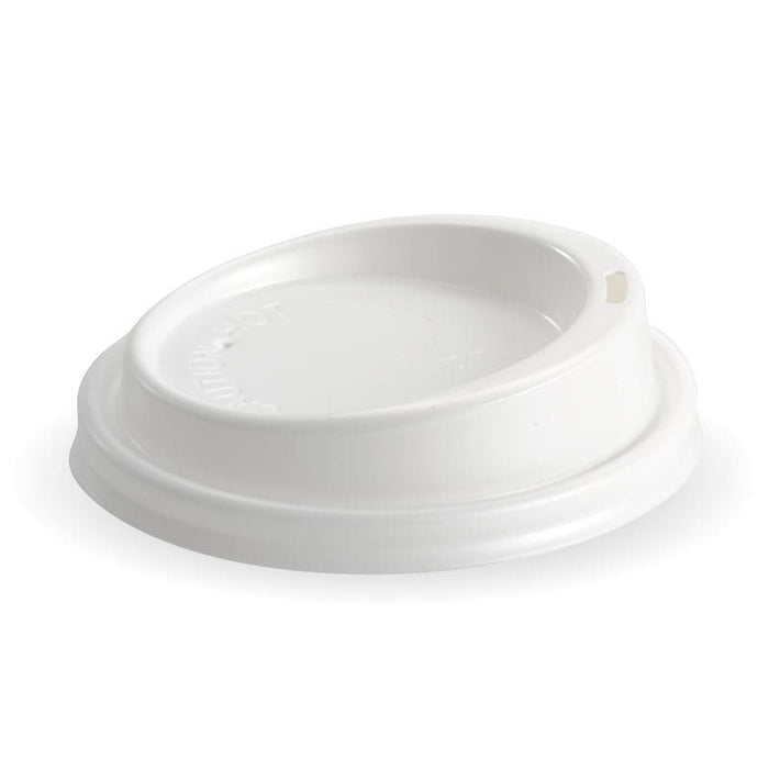 BioPak PS Hot Cup Lids – 90mm – Standard – White